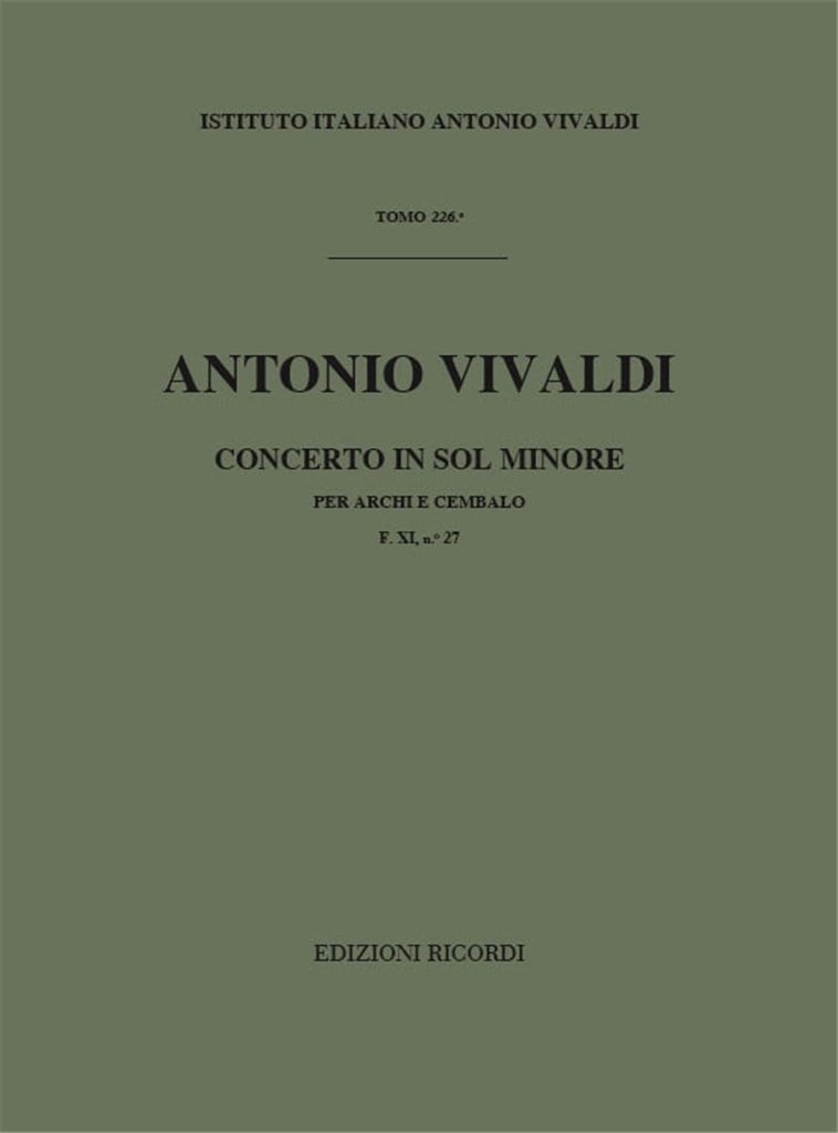 Concerti Per Archi E B.C.: In Sol Min. Rv 152